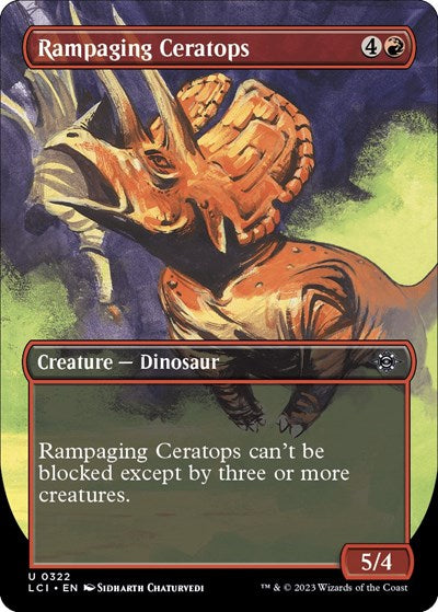 Rampaging Ceratops Borderless (LCI) #322 Uncommon (Lightly Played) The Lost Caverns of Ixalan Magic: The Gathering: 2023