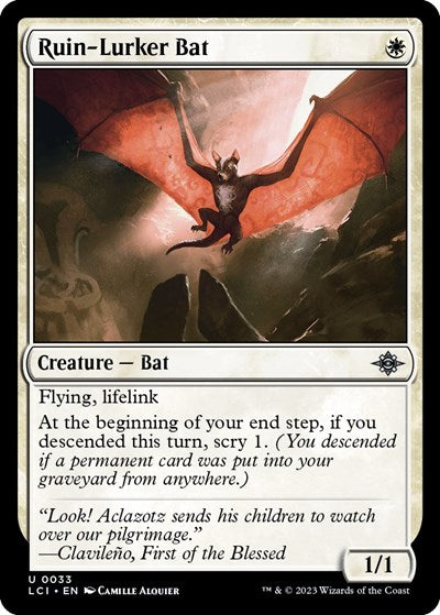 Ruin Lurker Bat (LCI) #33 Uncommon (Lightly Played) The Lost Caverns of Ixalan Magic: The Gathering: 2023