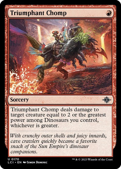 Triumphant Chomp (LCI) #170 Uncommon (Lightly Played) The Lost Caverns of Ixalan Magic: The Gathering: 2023