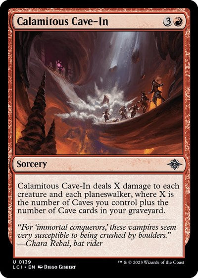 Calamitous Cave In (LCI) #139 Uncommon (Lightly Played) The Lost Caverns of Ixalan Magic: The Gathering: 2023