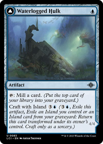 Waterlogged Hulk (LCI) #83 Uncommon (Lightly Played) The Lost Caverns of Ixalan Magic: 2023
