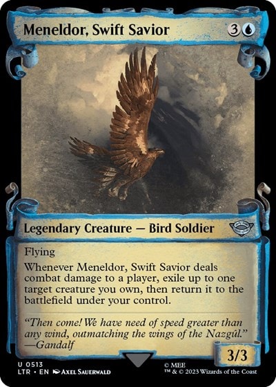 Meneldor Swift Savior Showcase Scrolls (LTR) #513 Uncommon (Lightly Played) Universes Beyond: The Lord of the Rings: Tales of Middle-earth Magic: The Gathering: 2023