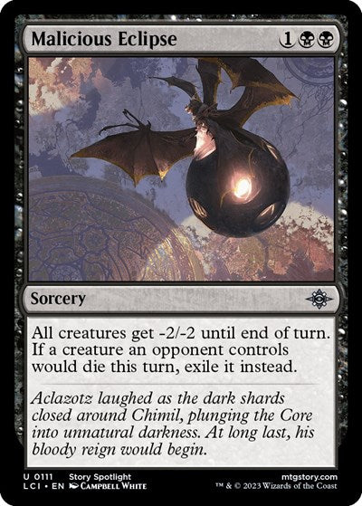 Malicious Eclipse (LCI) #111 Uncommon (Lightly Played) The Lost Caverns of Ixalan Magic: The Gathering: 2023