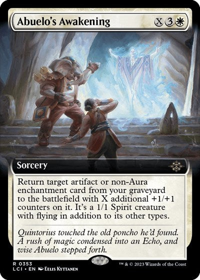 Abuelos Awakening Extended Art (LCI) #353 Rare (Near Mint) The Lost Caverns of Ixalan Magic: The Gathering: 2023