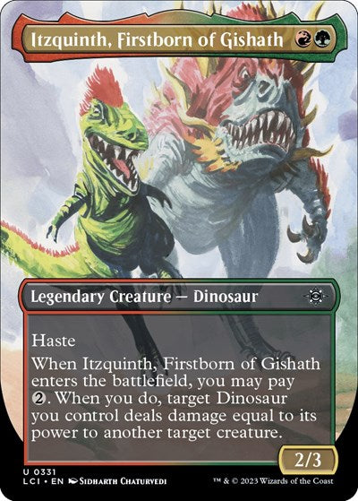 Itzquinth Firstborn of Gishath Borderless (LCI) #331 Uncommon (Foil Near Mint) The Lost Caverns of Ixalan Magic: The Gathering: 2023