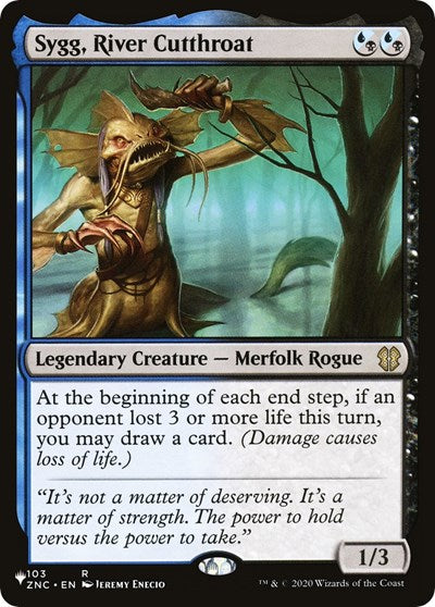 Sygg River Cutthroat (LIST) #ZNC-103 Rare (Moderately Played) The List Reprints Magic: 2026