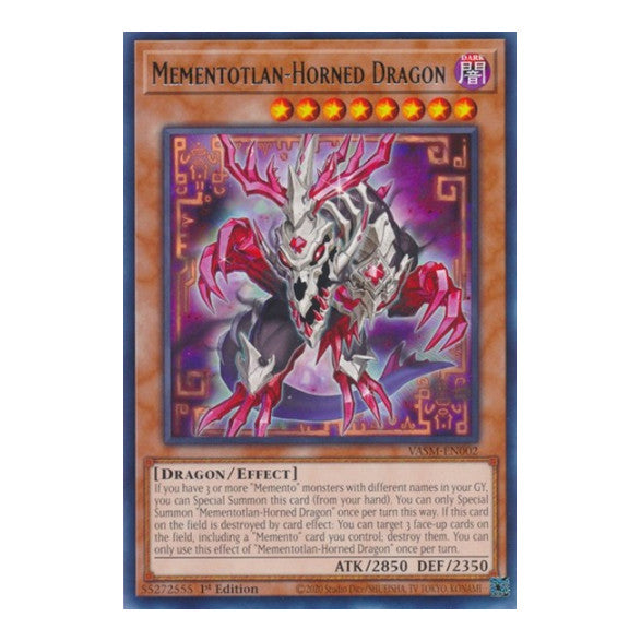 Mementotlan-Horned Dragon (VASM) #VASM-EN002 Rare (1st Edition Near Mint) Valiant Smashers YuGiOh: 2023