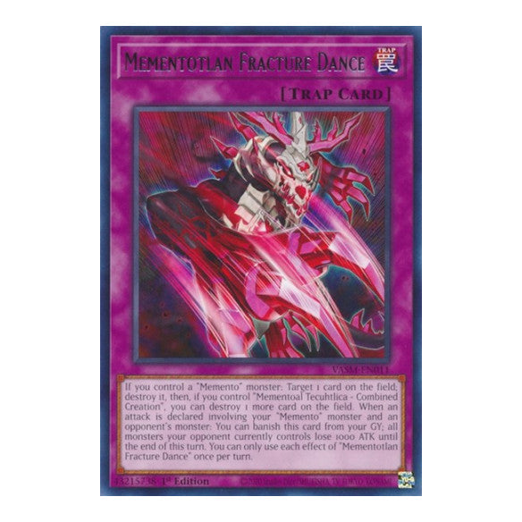 Mementotlan Fracture Dance (VASM) #VASM-EN011 Rare (1st Edition Near Mint) Valiant Smashers YuGiOh: 2023