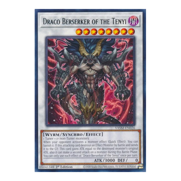 Draco Berserker of the Tenyi (VASM) #VASM-EN026 Rare (1st Edition Lightly Played) Valiant Smashers YuGiOh: 2023