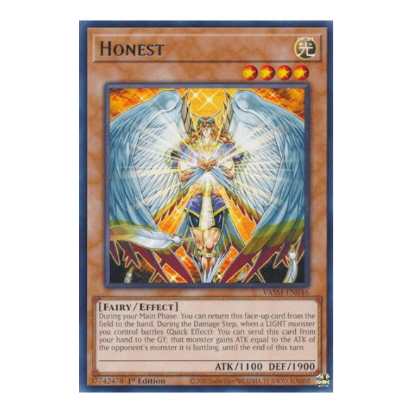 Honest (VASM) #VASM-EN046 Rare (1st Edition Lightly Played) Valiant Smashers YuGiOh: 2023