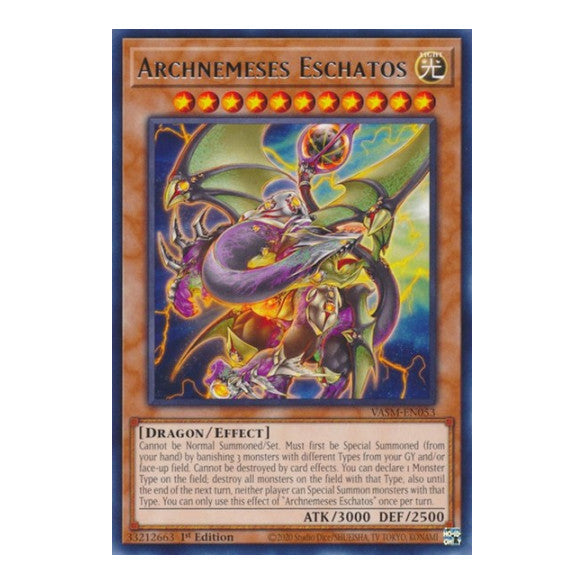 Archnemeses Eschatos (VASM) #VASM-EN053 Rare (1st Edition Near Mint) Valiant Smashers YuGiOh: 2023
