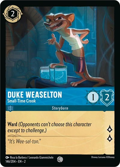 Duke Weaselton Small Time Crook (2) #146/204 Common (Near Mint) Rise of the Floodborn Disney Lorcana: 2023
