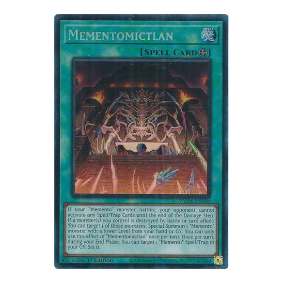 Mementomictlan (CR) (VASM) #VASM-EN008 Collector's Rare (1st Edition Near Mint) Valiant Smashers YuGiOh: 2023