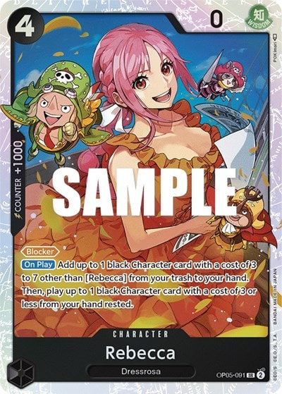 Rebecca (OP05) #OP05-091 Super Rare (Foil Lightly Played) Awakening of the New Era One Piece Card Game: 2023