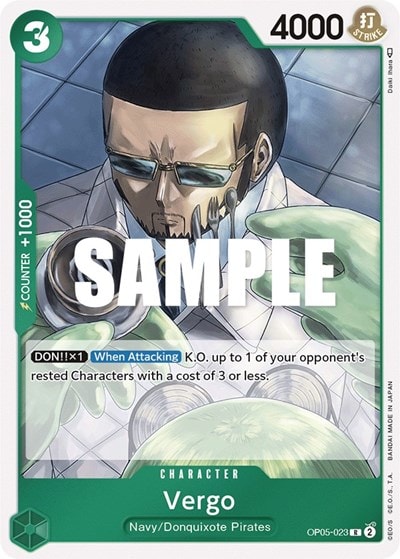 Vergo (OP05) #OP05-023 Rare (Foil Lightly Played) Awakening of the New Era One Piece Card Game: 2023