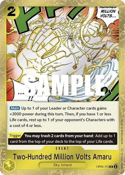Two-Hundred Million Volts Amaru (OP05) #OP05-115 Rare (Foil Lightly Played) Awakening of the New Era One Piece Card Game: 2023