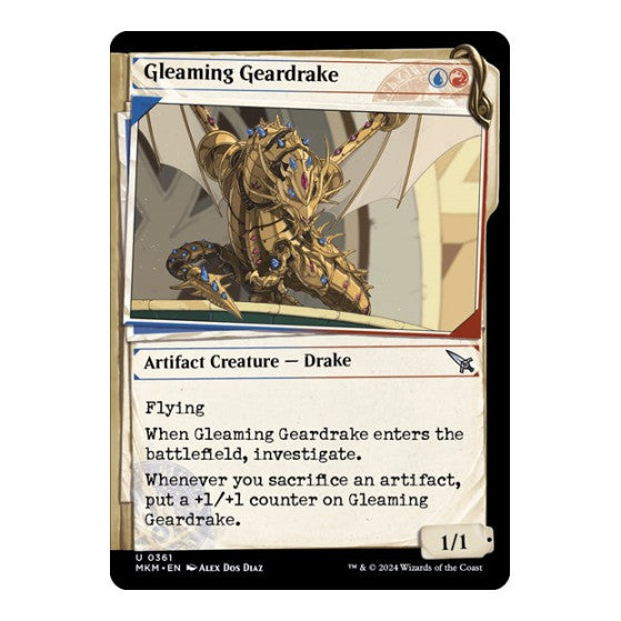 Gleaming Geardrake Showcase (MKM) #361 Uncommon (Lightly Played) Murders at Karlov Manor Magic: The Gathering: 2024
