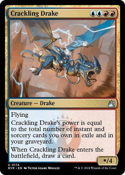 Crackling Drake (RVR) #174 Uncommon (Lightly Played) Ravnica Remastered Magic: The Gathering: 2024