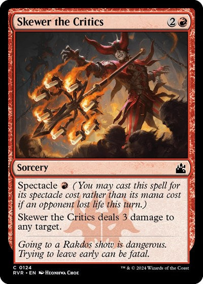 Skewer the Critics (RVR) #124 Common (Lightly Played) Ravnica Remastered Magic: The Gathering: 2024