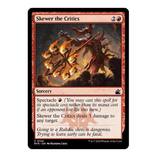 Skewer the Critics (RVR) #124 Common (Lightly Played) Ravnica Remastered Magic: The Gathering: 2024