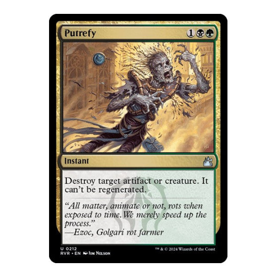 Putrefy (RVR) #212 Uncommon (Lightly Played) Ravnica Remastered Magic: The Gathering: 2024