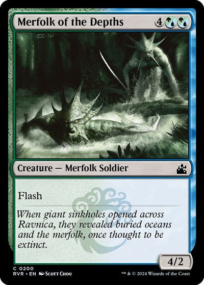 Merfolk of the Depths (RVR) #200 Common (Lightly Played) Ravnica Remastered Magic: The Gathering: 2024