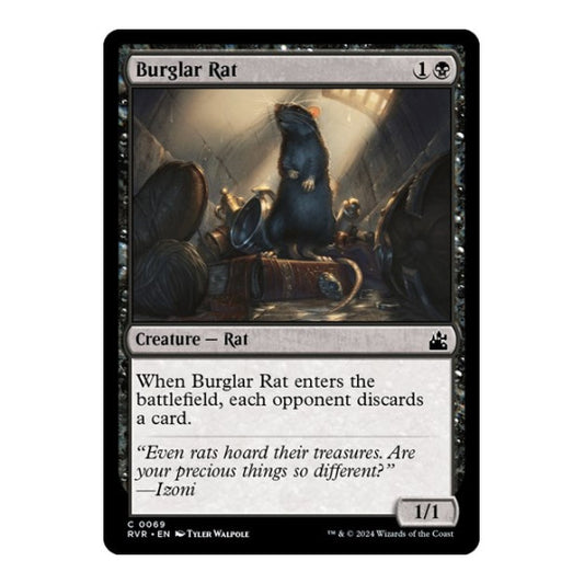 Burglar Rat (RVR) #69 Common (Lightly Played) Ravnica Remastered Magic: The Gathering: 2024