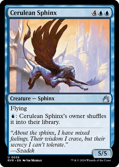 Cerulean Sphinx (RVR) #36 Uncommon (Lightly Played) Ravnica Remastered Magic: The Gathering: 2024