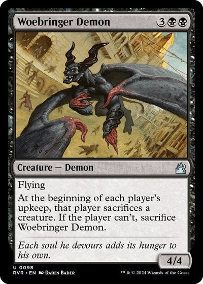 Woebringer Demon (RVR) #98 Uncommon (Lightly Played) Ravnica Remastered Magic: The Gathering: 2024