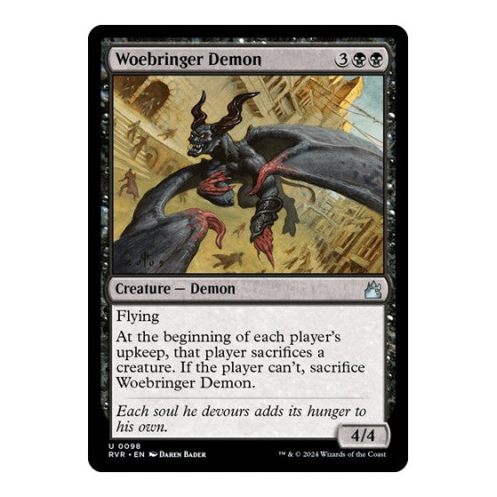 Woebringer Demon (RVR) #98 Uncommon (Lightly Played) Ravnica Remastered Magic: The Gathering: 2024