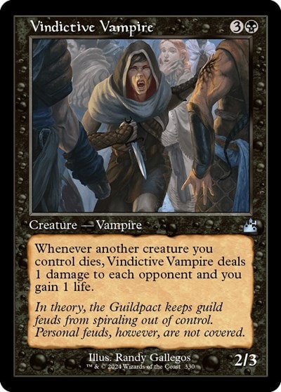 Vindictive Vampire Retro Frame (RVR) #330 Uncommon (Lightly Played) Ravnica Remastered Magic: The Gathering: 2024