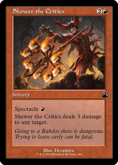 Skewer the Critics Retro Frame (RVR) #340 Common (Lightly Played) Ravnica Remastered Magic: The Gathering: 2024