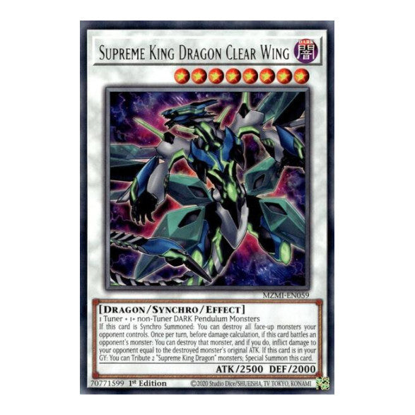 Supreme King Dragon Clear Wing (MZMI) #MZMI-EN059 Rare (1st Edition Lightly Played) Maze of Millennia YuGiOh: 2024