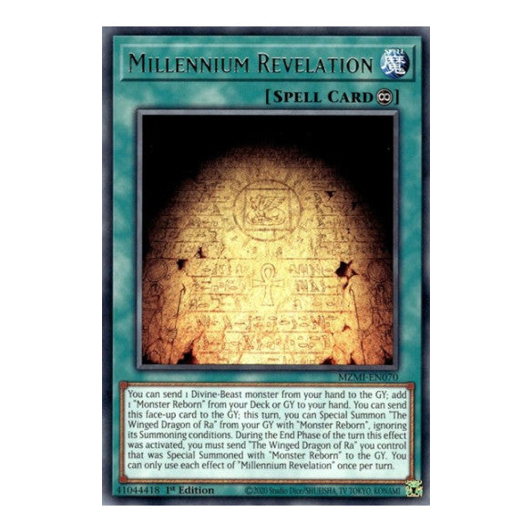 Millennium Revelation (MZMI) #MZMI-EN070 Rare (1st Edition Near Mint) Maze of Millennia YuGiOh: 2024