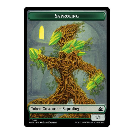 Saproling // Voja Double-Sided Token (RVR) #12 // 19 T (Foil Near Mint) Ravnica Remastered Magic: The Gathering: 2024