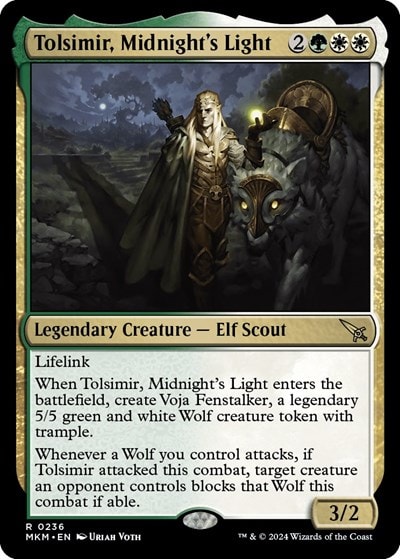Tolsimir Midnights Light (MKM) #236 Rare (Lightly Played) Murders at Karlov Manor Magic: The Gathering: 2024