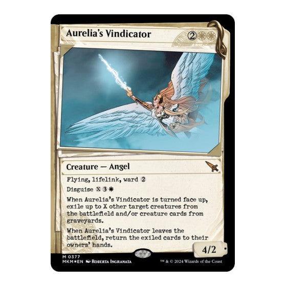 Aurelias Vindicator Showcase Invisible Ink (MKM) #377 Mythic Rare (Foil Near Mint) Murders at Karlov Manor Magic: The Gathering: 2024