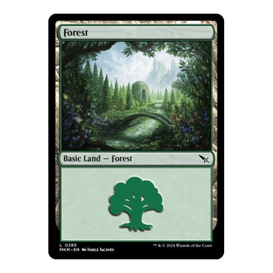 Forest 0285 (MKM) #285 Land (Foil Lightly Played) Murders at Karlov Manor Magic: The Gathering: 2024