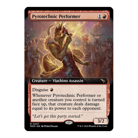 Pyrotechnic Performer (Extended Art) (MKM) #407 Rare (Lightly Played) Murders at Karlov Manor Magic: The Gathering: 2024