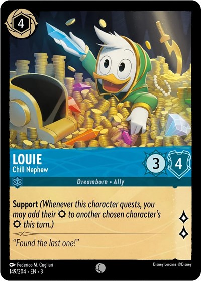 Louie Chill Nephew (3) #149/204 Common (Near Mint) Into the Inklands Disney Lorcana: 2024