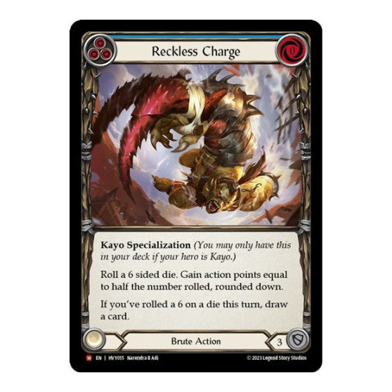 Reckless Charge (HVY) #HVY015 Majestic (Rainbow Foil Near Mint) Heavy Hitters Flesh and Blood TCG: 2024