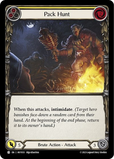 pack hunt yellow (HVY) #HVY033 Common (Lightly Played) Heavy Hitters Flesh and Blood TCG: 2024