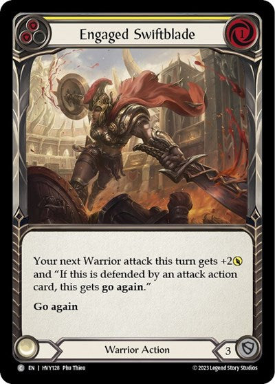 engaged swiftblade yellow (HVY) #HVY128 Common (Lightly Played) Heavy Hitters Flesh and Blood TCG: 2024