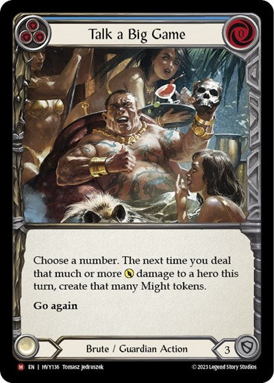 talk a big game (HVY) #HVY136 Majestic (Near Mint) Heavy Hitters Flesh & Blood TCG: 2024