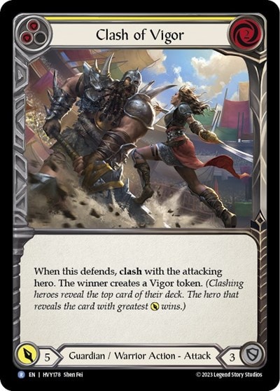 clash of vigor yellow (HVY) #HVY178 Rare (Rainbow Foil Near Mint) Heavy Hitters Flesh and Blood TCG: 2024