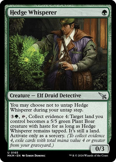 Hedge Whisperer (MKM) #165 Uncommon (Lightly Played) Murders at Karlov Manor Magic: The Gathering: 2024