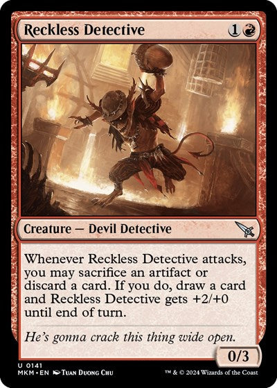 Reckless Detective (MKM) #141 Uncommon (Lightly Played) Murders at Karlov Manor Magic: The Gathering: 2024