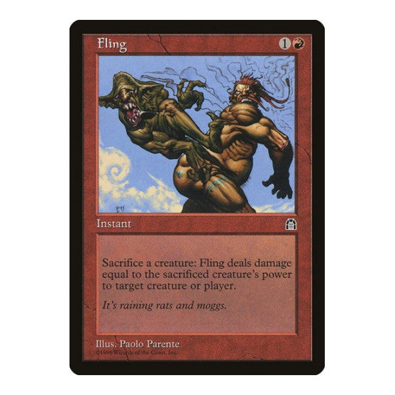 Fling (STH) #82 Common (Heavily Played) Stronghold Magic: The Gathering: 1998