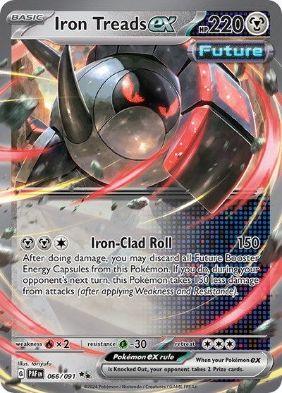 Iron Treads ex (PAF) #066/091 Double Rare (Holofoil Near Mint) SV: Paldean Fates Pokemon: 2024