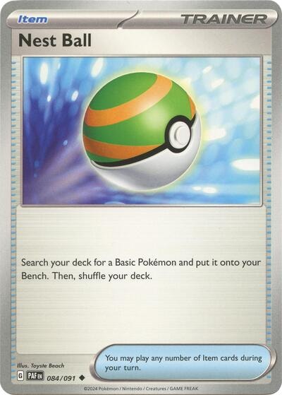 Nest Ball (PAF) #084/091 Uncommon (Moderately Played) SV: Paldean Fates Pokemon: 2024